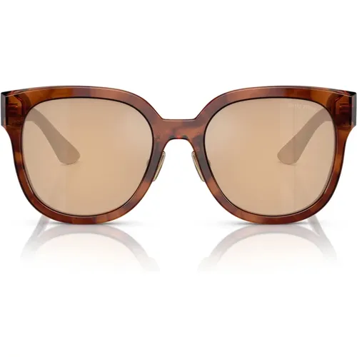 Trendige quadratische Sonnenbrille mit orangefarbenen verspiegelten Gläsern - Miu Miu - Modalova