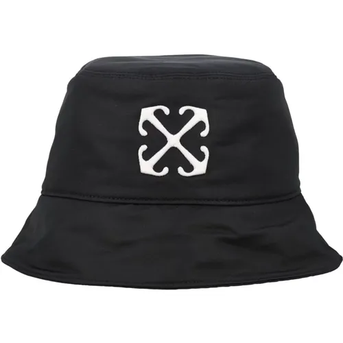 Schwarzer Arrow Bucket Hat , Herren, Größe: M - Off White - Modalova