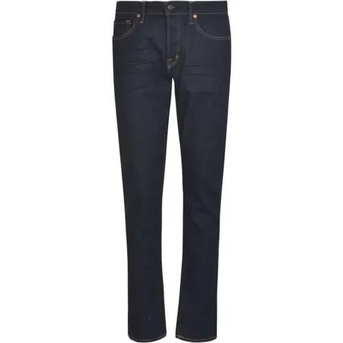 Contrast-Stitching Straight-Leg Jeans , male, Sizes: W38 - Tom Ford - Modalova