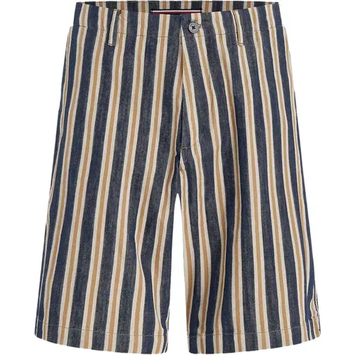 Relaxed Fit Striped Bermuda Shorts , male, Sizes: W31, W34, W33, W36 - Tommy Hilfiger - Modalova