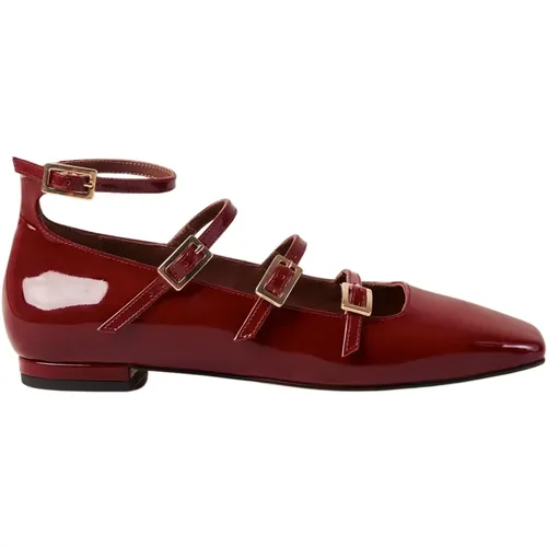 Luke Onix Wine Burgundy Leather Ballet Flats , female, Sizes: 3 UK, 6 UK - ALOHAS - Modalova