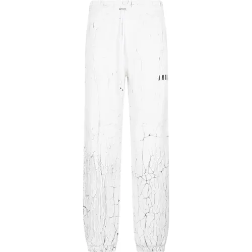 Weiße Cracked Dye Logo Sweatpants , Herren, Größe: M - Amiri - Modalova