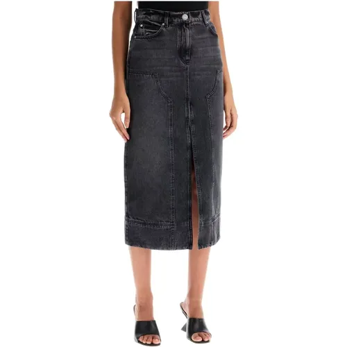 Vintage Wash Denim Midi Skirt , female, Sizes: XS - pinko - Modalova