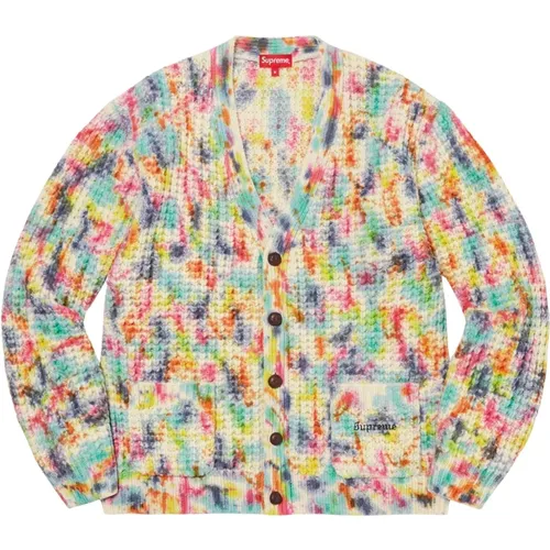 Tie Dye Waffle Knit Cardigan , male, Sizes: L, XL - Supreme - Modalova