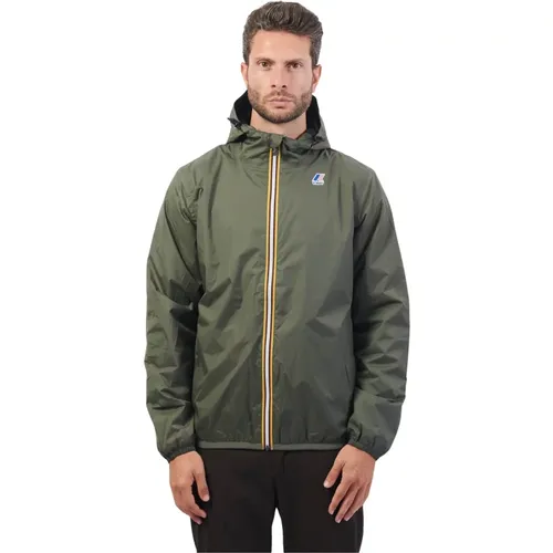 Grüne Sportliche Kurze Jacke , Herren, Größe: XL - K-way - Modalova