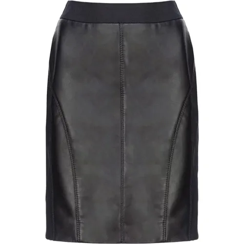 Leather and Fabric Skirt , female, Sizes: S, 2XS - pinko - Modalova