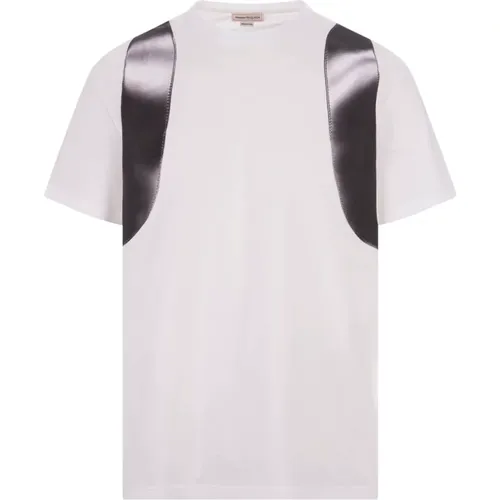 Weiße Baumwoll-T-Shirt mit Seal Logo , Herren, Größe: S - alexander mcqueen - Modalova
