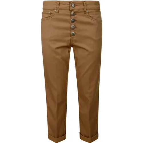 Braune Cropped Jeans Ss23 , Damen, Größe: W27 - Dondup - Modalova