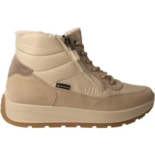 Beiger Gore-Tex Damen High-Top Sneaker , Damen, Größe: 38 1/2 EU - Ara - Modalova