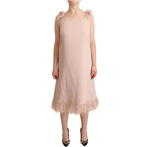 Gorgeous Sleeveless Midi Feather Shift Dress , female, Sizes: S - P.a.r.o.s.h. - Modalova