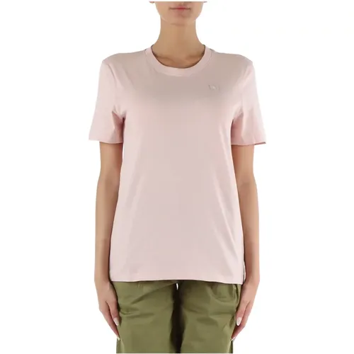 Baumwoll-T-Shirt mit Frontlogo-Patch , Damen, Größe: S - Calvin Klein Jeans - Modalova