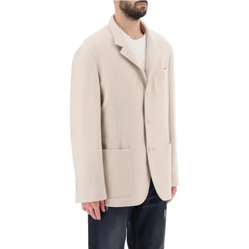 Relaxed Cashmere Jacket with Deconstructed Style , male, Sizes: L - BRUNELLO CUCINELLI - Modalova