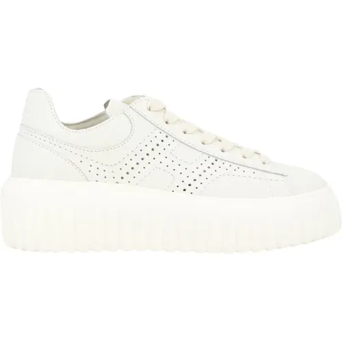 Striped Perforated Sneakers , female, Sizes: 6 1/2 UK, 7 UK - Hogan - Modalova