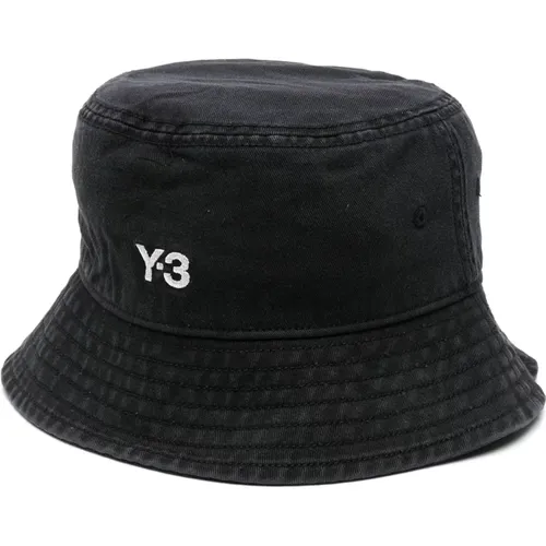 Embroidered-Logo Cotton Bucket HAT , female, Sizes: ONE SIZE - Y-3 - Modalova