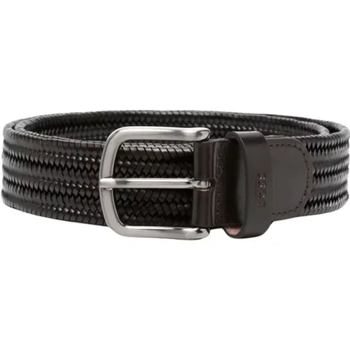 Woven Leather Belt , male, Sizes: 90 CM, 105 CM - Hugo Boss - Modalova