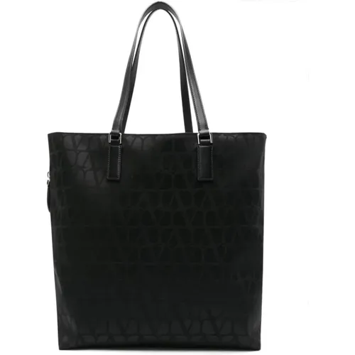 Schwarze Iconographe Tote Tasche mit silberner Hardware,Bags - Valentino Garavani - Modalova