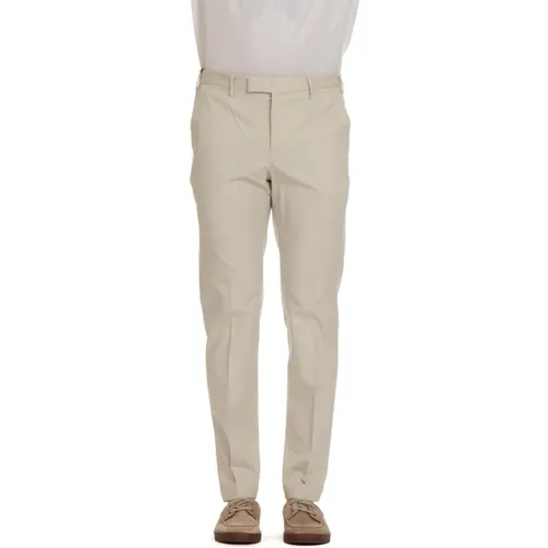 Slim Fit Ivory Twill Stretch Trousers , male, Sizes: S, XL, 2XL, L - PT Torino - Modalova