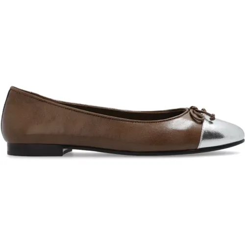 Cap-Toe Leder Ballettflats , Damen, Größe: 40 1/2 EU - TORY BURCH - Modalova