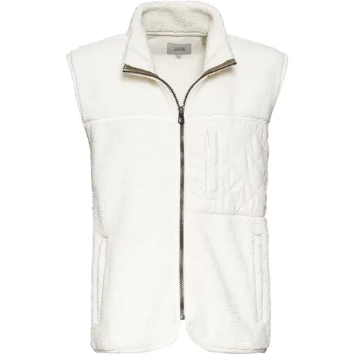 Fleece Vest with Stand-up Collar , male, Sizes: XL, M, S, L - camel active - Modalova