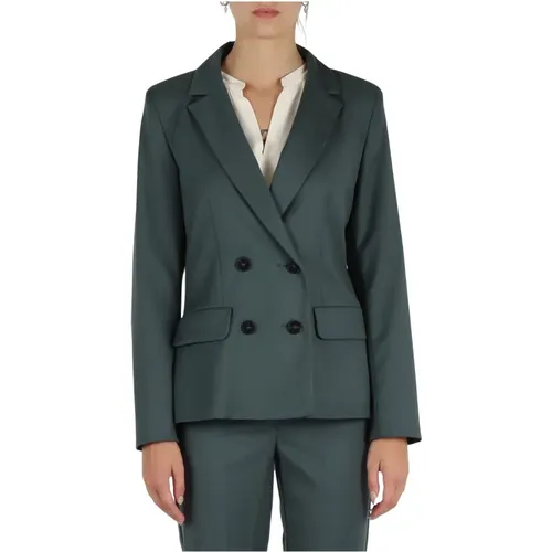 Double-breasted blazer viscose Enza1 , female, Sizes: L, M - Emme DI Marella - Modalova