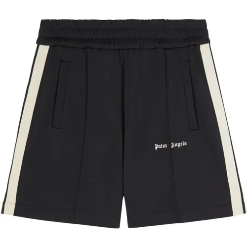 Schwarze Shorts mit seitlichen Streifendetails - Palm Angels - Modalova