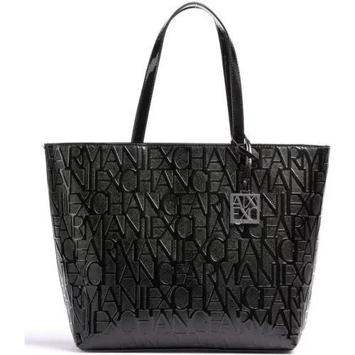 Metallische Shopping Bag mit Abnehmbarem Anhänger - Armani Exchange - Modalova