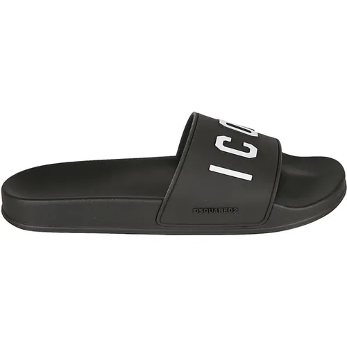 Logo Print Sandals , male, Sizes: 5 UK, 6 UK - Dsquared2 - Modalova