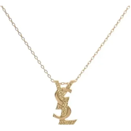 Pre-owned Gold necklaces , female, Sizes: ONE SIZE - Yves Saint Laurent Vintage - Modalova