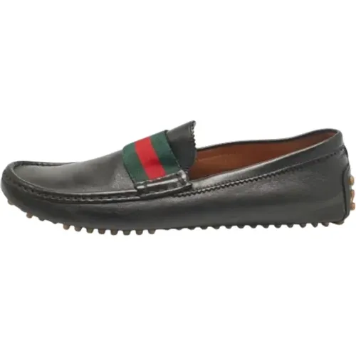 Pre-owned Leather flats , male, Sizes: 9 1/2 UK - Gucci Vintage - Modalova