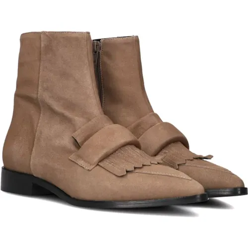 Taupe Wildleder Stiefeletten Eleganter Stil , Damen, Größe: 41 EU - Stefano Lauran - Modalova