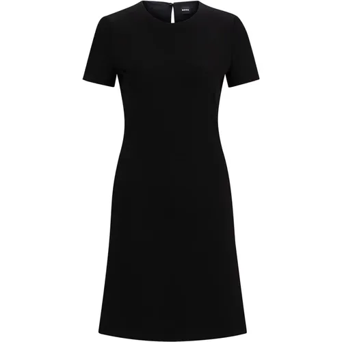 A-Linie Kleid mit Rundhalsausschnitt , Damen, Größe: 2XL - Hugo Boss - Modalova