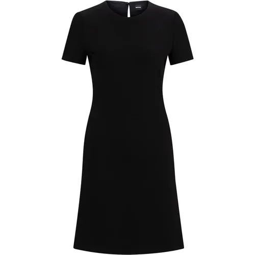 A-Linie Kleid mit Rundhalsausschnitt , Damen, Größe: M - Hugo Boss - Modalova