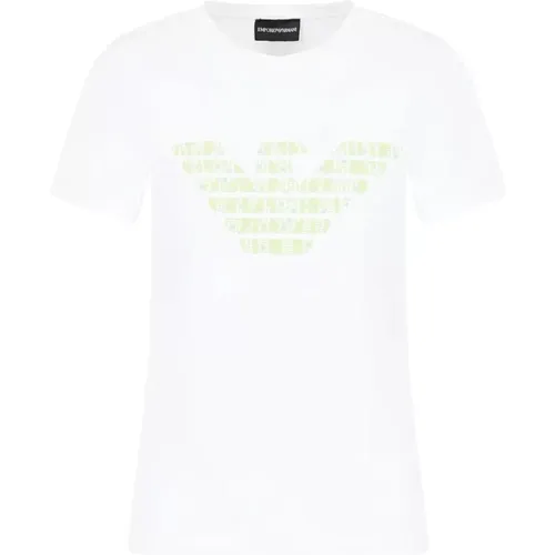 Casual Baumwoll T-Shirt , Damen, Größe: L - Emporio Armani - Modalova