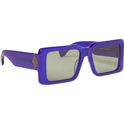 Blau Violett/Hellgrüne Katzen Sonnenbrille , unisex, Größe: 56 MM - Marcelo Burlon - Modalova