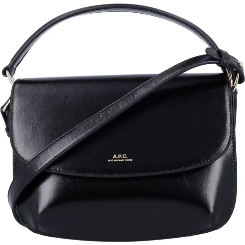 Schwarze Leder Sarah Handtasche - A.P.C. - Modalova