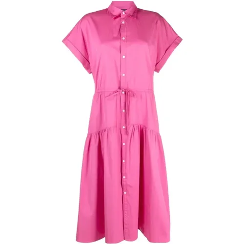 Rosa Baumwoll Midi Kleid - Polo Ralph Lauren - Modalova