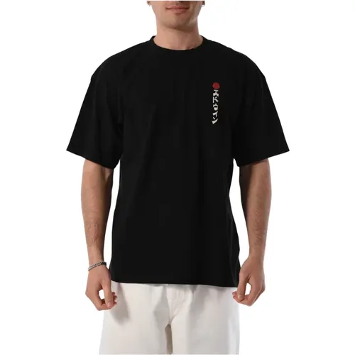 Cotton T-shirt with front and back logo , male, Sizes: L, M, 2XL, XL - Edwin - Modalova