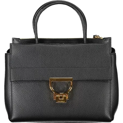 Schwarze Lederhandtasche mit eleganten Riemen - Coccinelle - Modalova