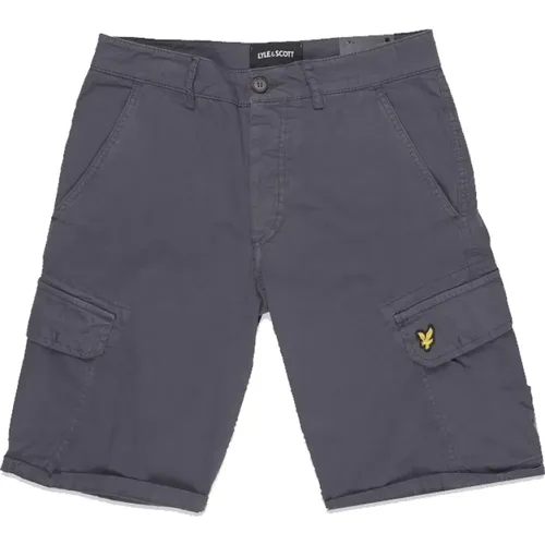 Dunkelblaue Bermuda Cargo Hose , Herren, Größe: W28 - Lyle & Scott - Modalova