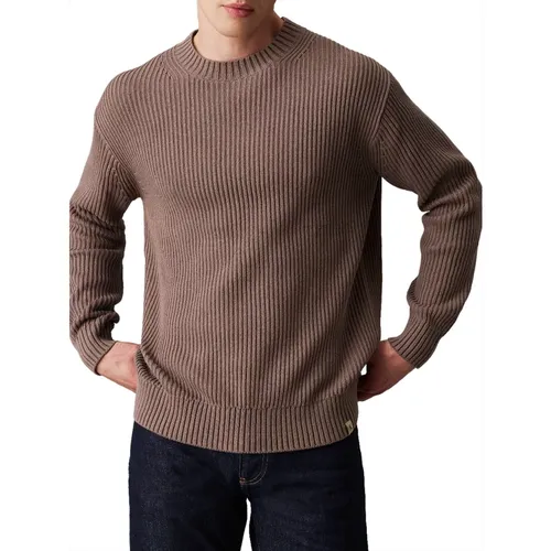 Relaxed Linear Ribbed Sweater , male, Sizes: XS, S, M, L - Calvin Klein - Modalova