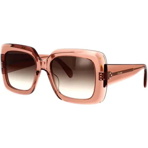 Rechteckige Sonnenbrille in transparentem Pinkkaramell - Celine - Modalova