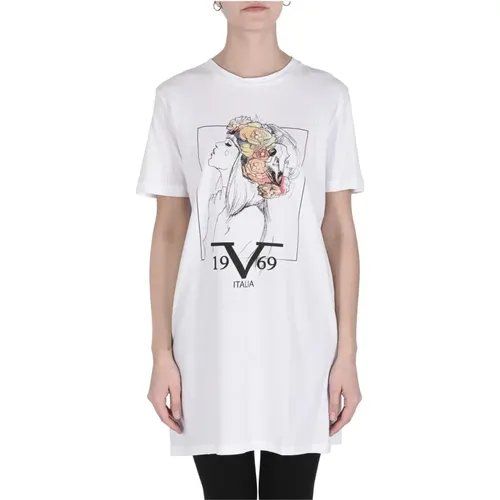 Cotton T-Shirt , female, Sizes: S, M - 19v69 Italia - Modalova