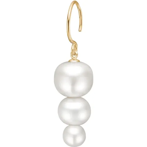 Tropfen Perle Gold Ohrring , Damen, Größe: ONE Size - Julie Sandlau - Modalova