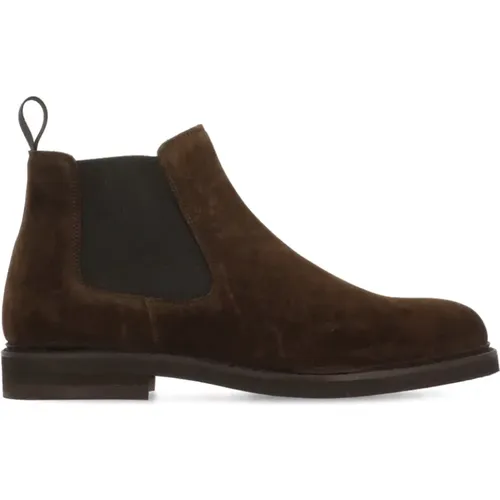 Suede Leather Boots with Detail , male, Sizes: 7 UK, 10 UK, 7 1/2 UK, 9 UK, 8 UK, 8 1/2 UK, 6 UK - Berwick - Modalova