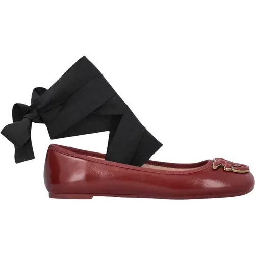 Leder Ballett Flats Love Birds Detail - pinko - Modalova