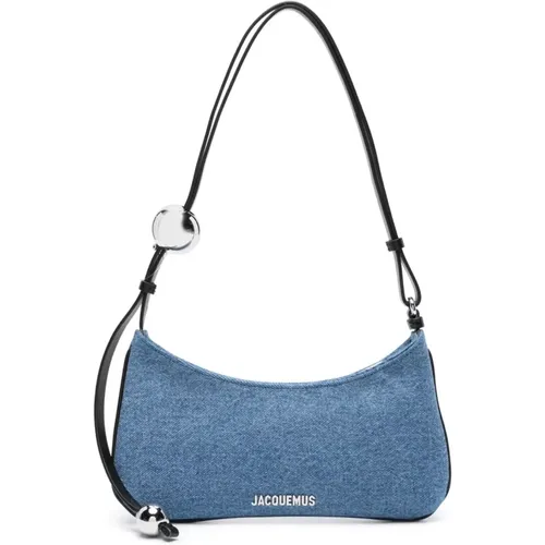 Denim Shoulder Bag with Logo Plaque , female, Sizes: ONE SIZE - Jacquemus - Modalova