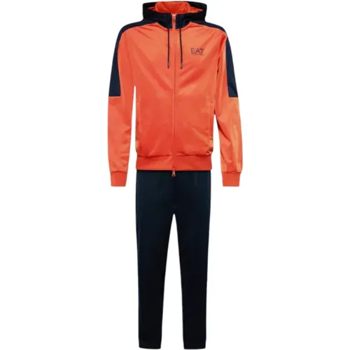 And Blue Hoodie Jogger Set , male, Sizes: M, L, XL, S - Emporio Armani EA7 - Modalova