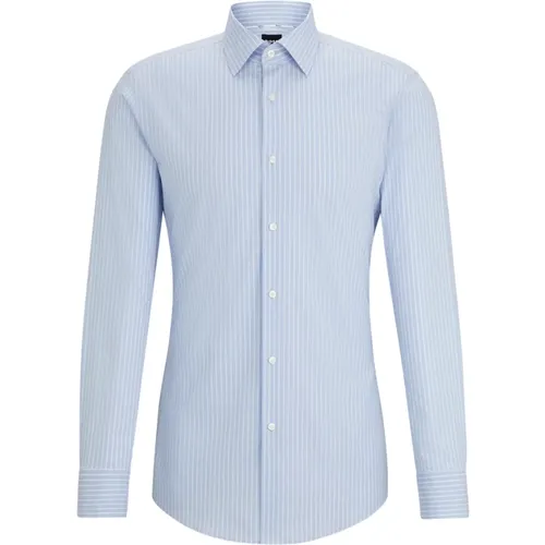 Striped Cotton Elastan Shirt , male, Sizes: 3XL - Hugo Boss - Modalova