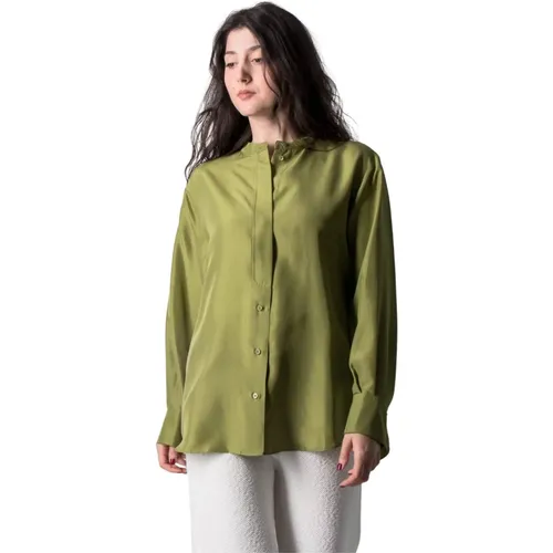 Heritage Ease Bluse aus gewaschener Seide - Moosgrün , Damen, Größe: L - dorothee schumacher - Modalova