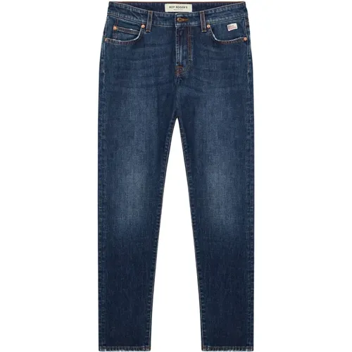 Dark wash slim fit denim jeans , male, Sizes: W34, W35, W32, W33, W29, W31, W38 - Roy Roger's - Modalova